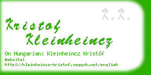 kristof kleinheincz business card