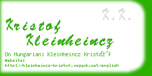 kristof kleinheincz business card